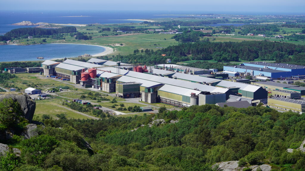 Alcoa sitt aluminiumsverk på Lista. Foto Alcoa Norge